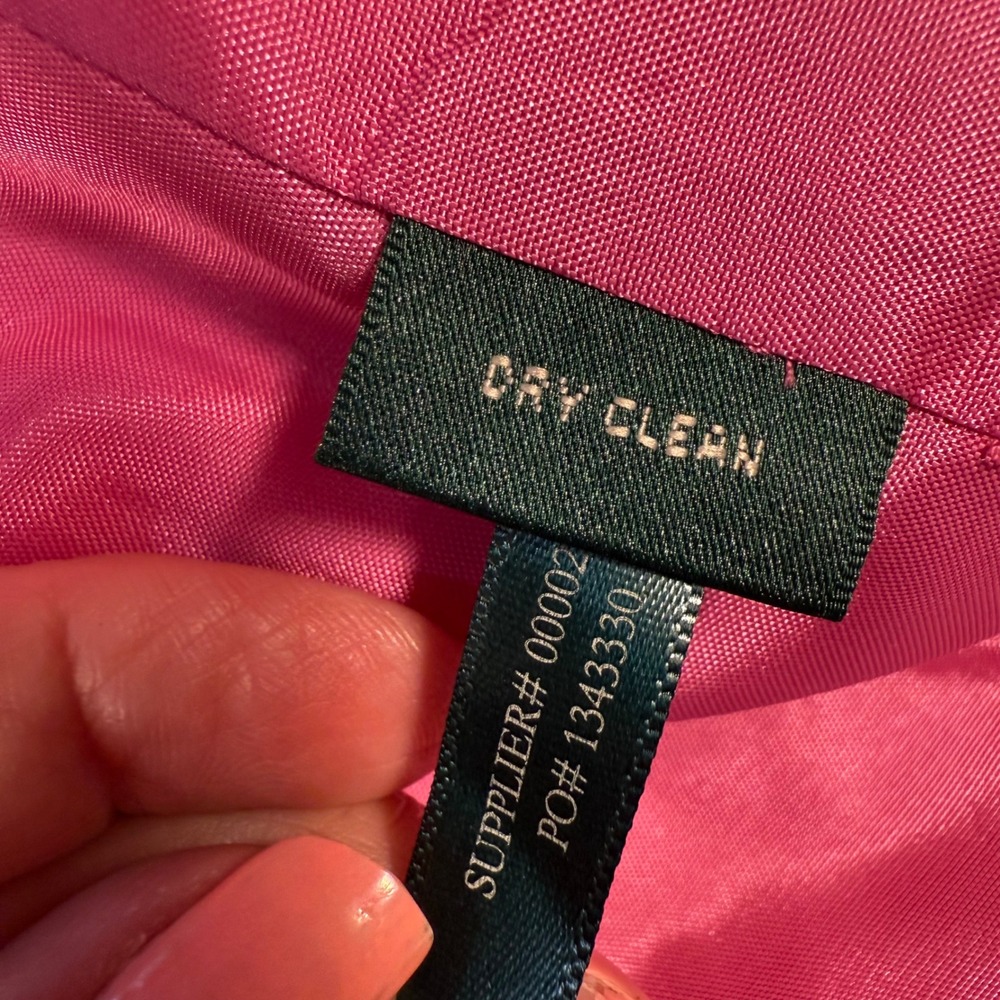 Lauren Ralph Lauren Pink Cotton Blazer Embroidery Logo Preppy Barbie Size 10 Y2K - Picture 5 of 16